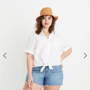 Madewell Self tie short sleeve button down.